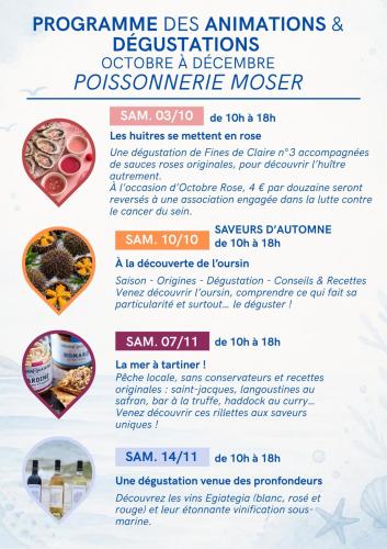 Programme des animations et dégustations