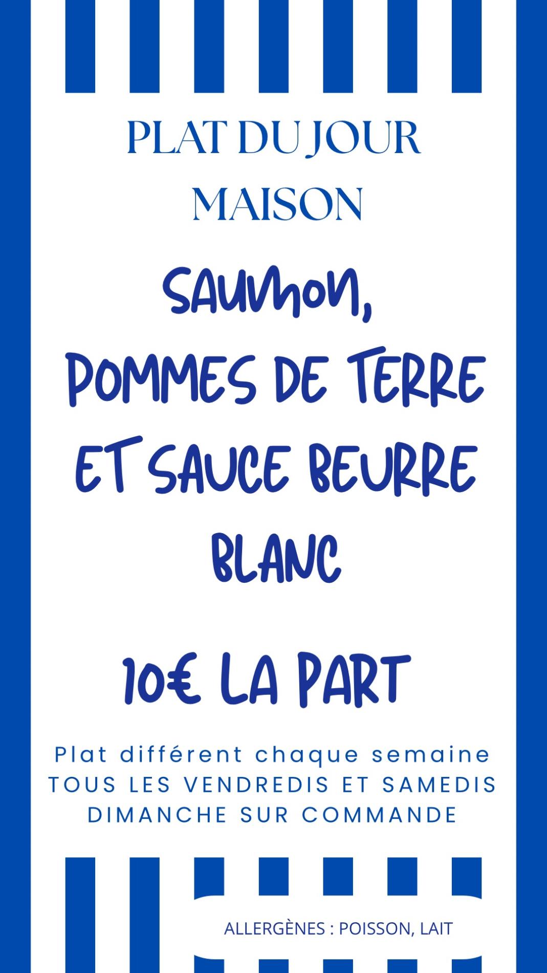 16 et 17/10 : CHANGEMENT de programme : Saumon, pommes de terre et sauce beurre blanc