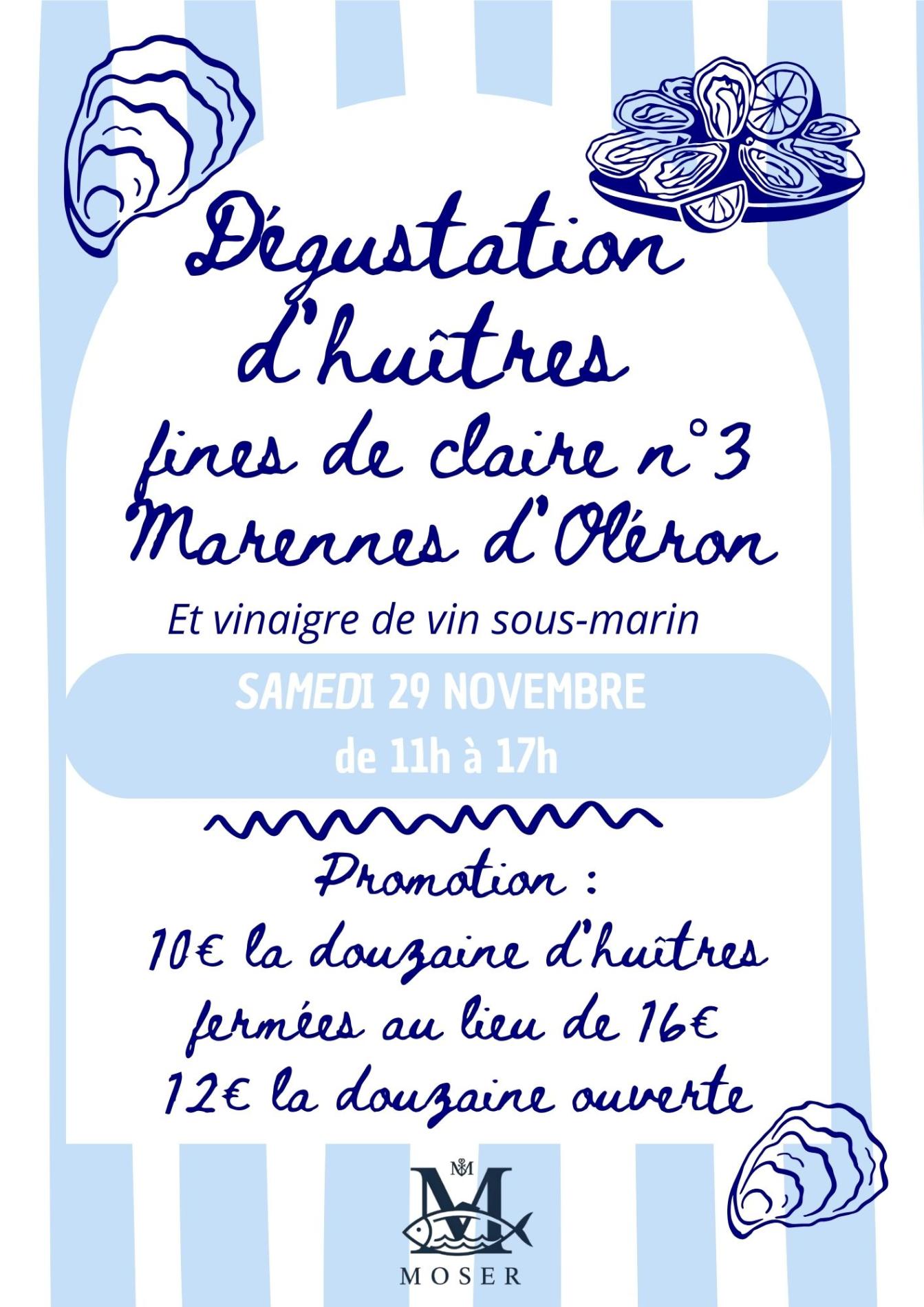 D&eacute;gustation d'huitres + promotion