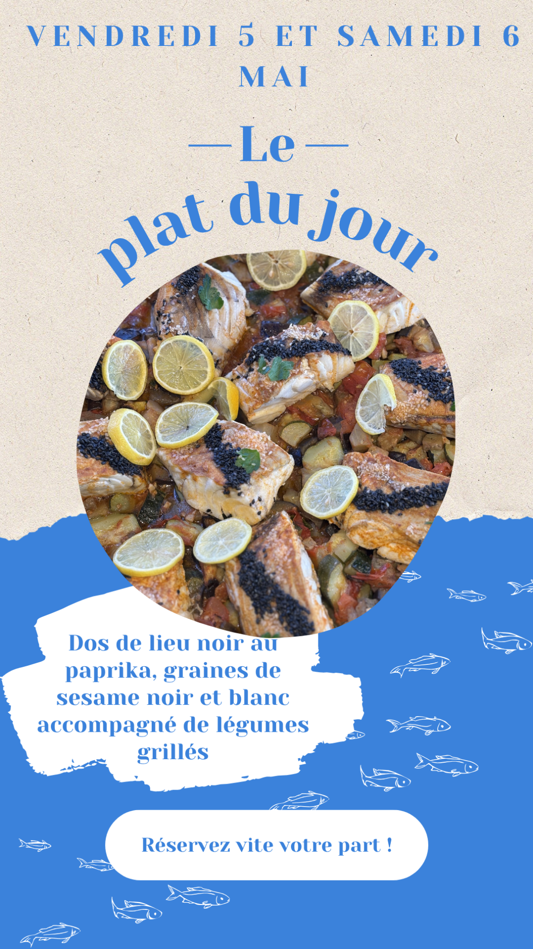 05 et 06/07 : Dos de lieu noir au paprika et graines de s&eacute;same