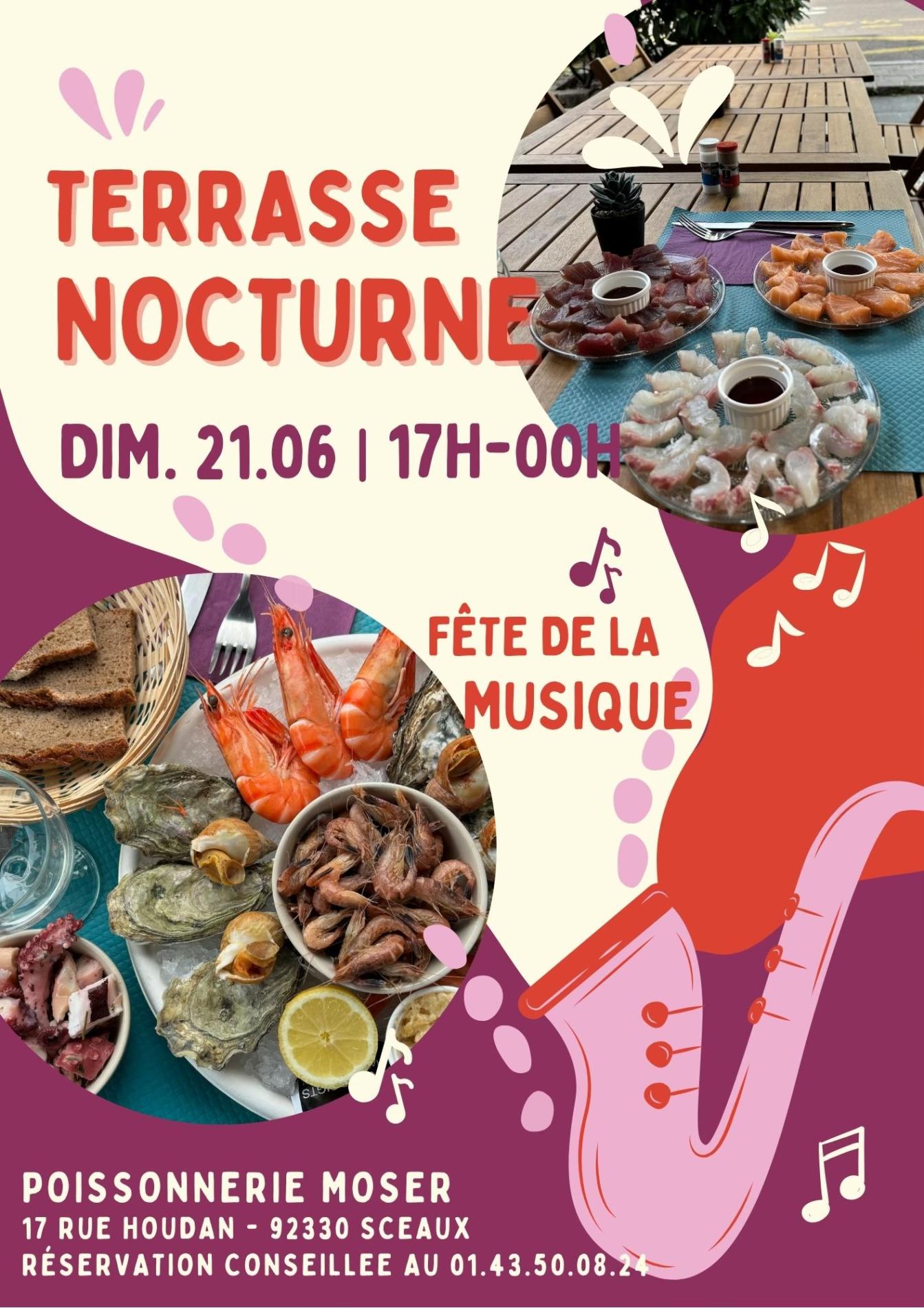 Terrasse nocturne le 21/06