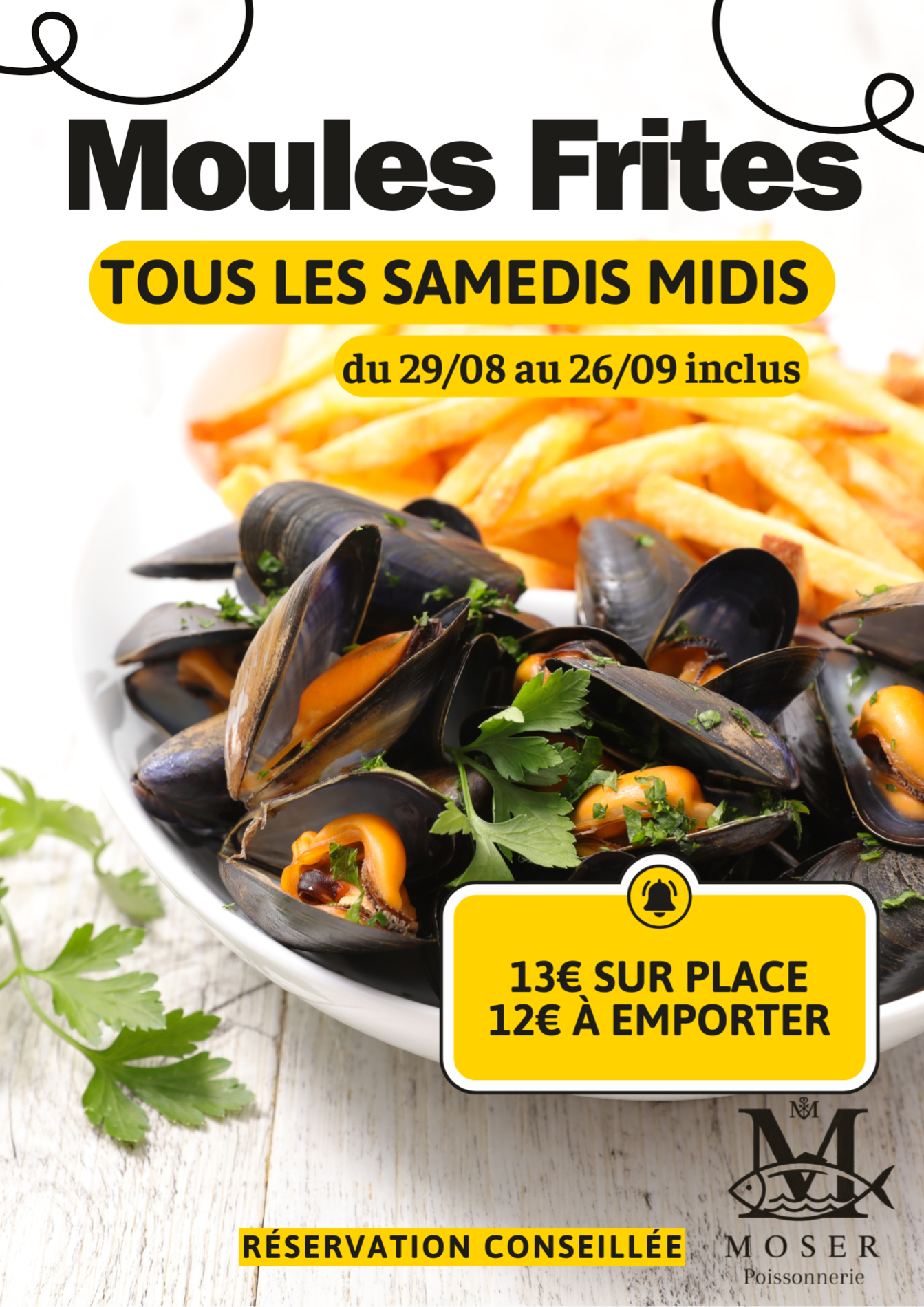 Moules frites tous les samedis midis !