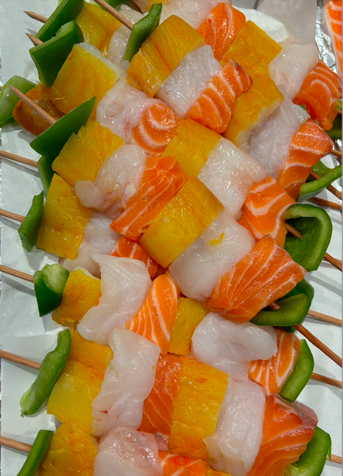 Brochette lotte-saumon-haddock